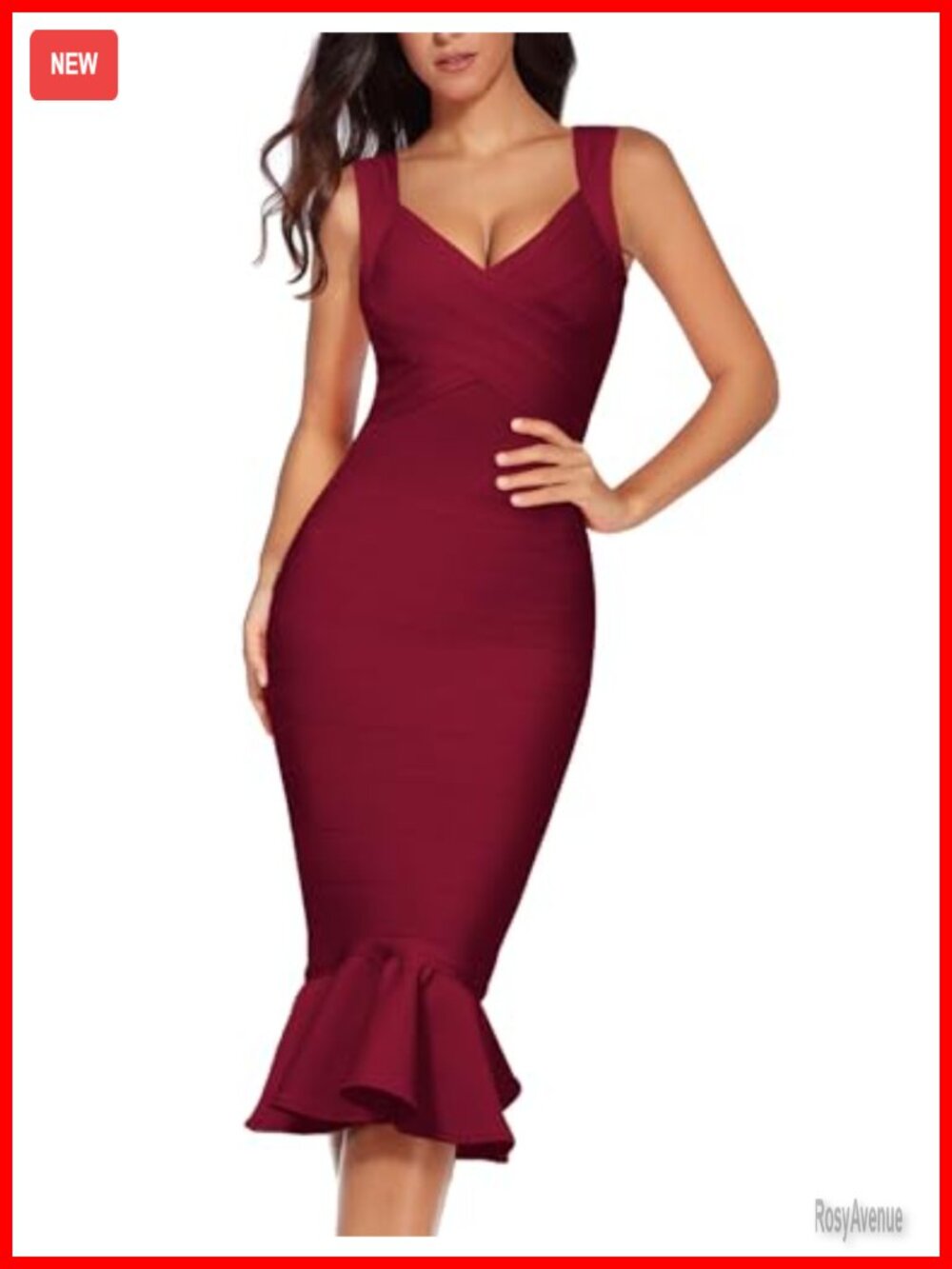 Sleeveless Bandage Fishtail Midi Dress Bodycon Club Party Evening